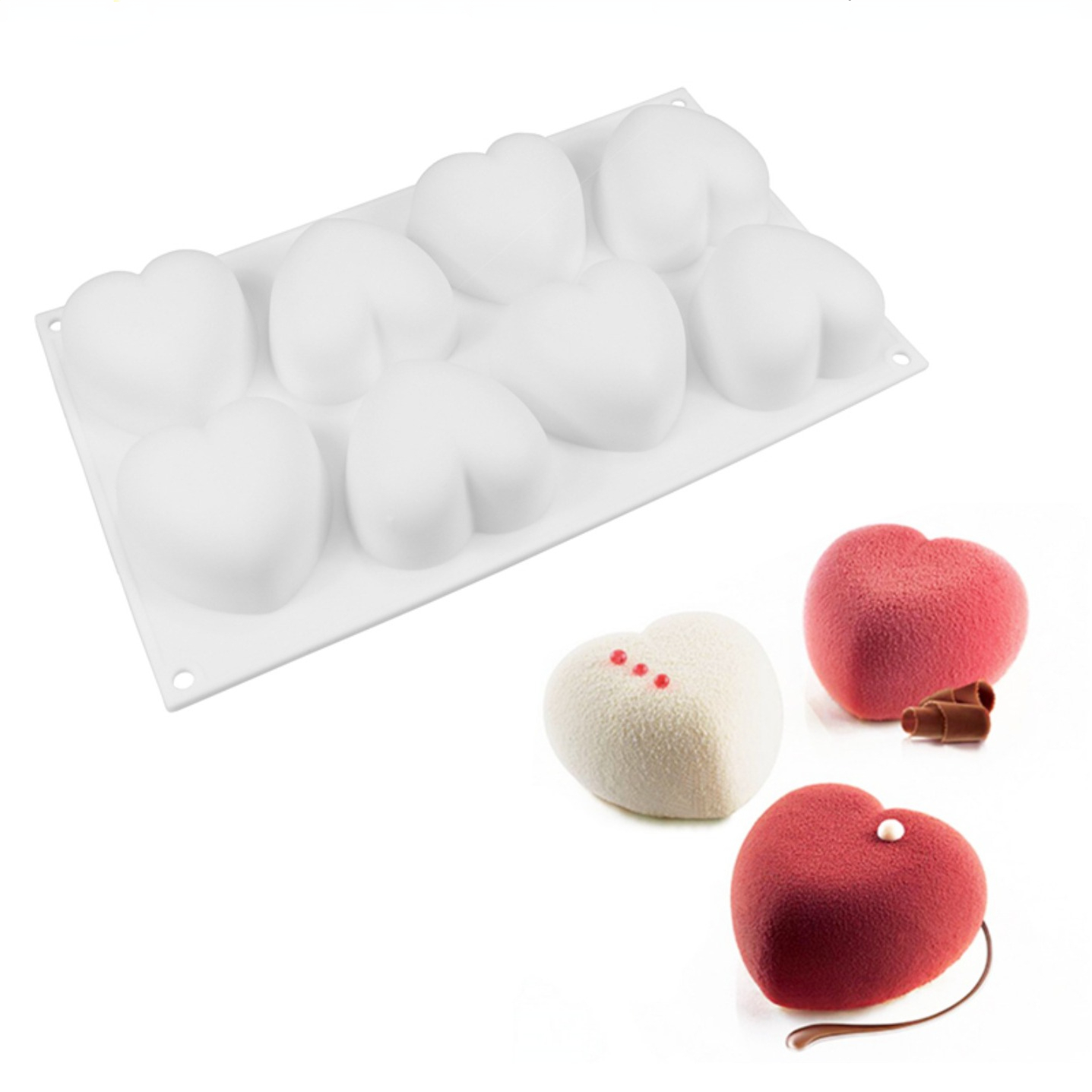 Candle Making Kit - Love Heart ซิลิโคนสบู่แม่พิมพ์เทียนทําด้วยมือชุด DIY ช็อกโกแลตน้ําแข็งสบู่พลาสเตอร์เรซิ่นเค้กตกแต่งเบเกอรี่เครื่องมือ